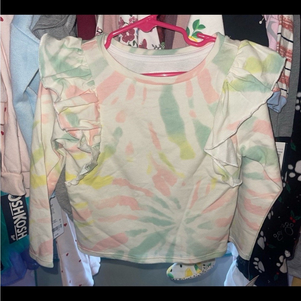 Grayson Mini tie dye ruffle top